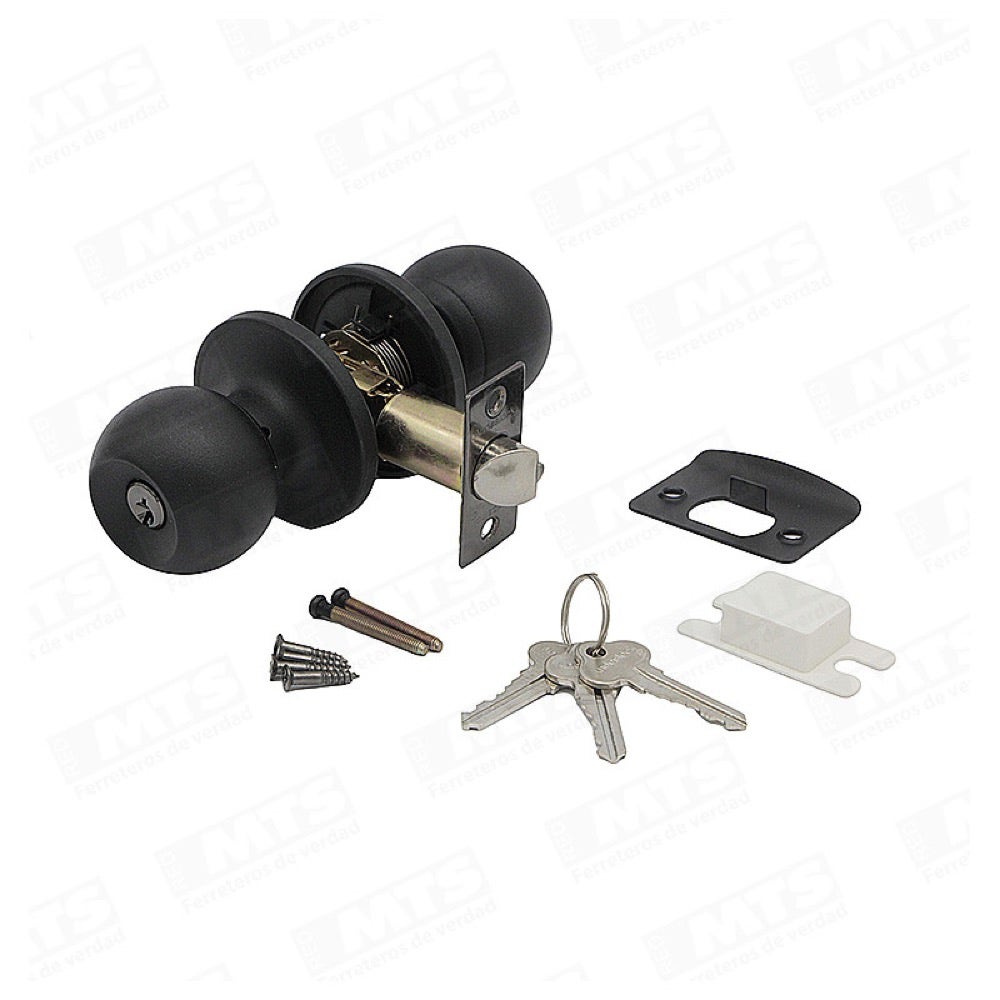 Cerradura Pomo Bola Acc Princ Negro Aa43-ak