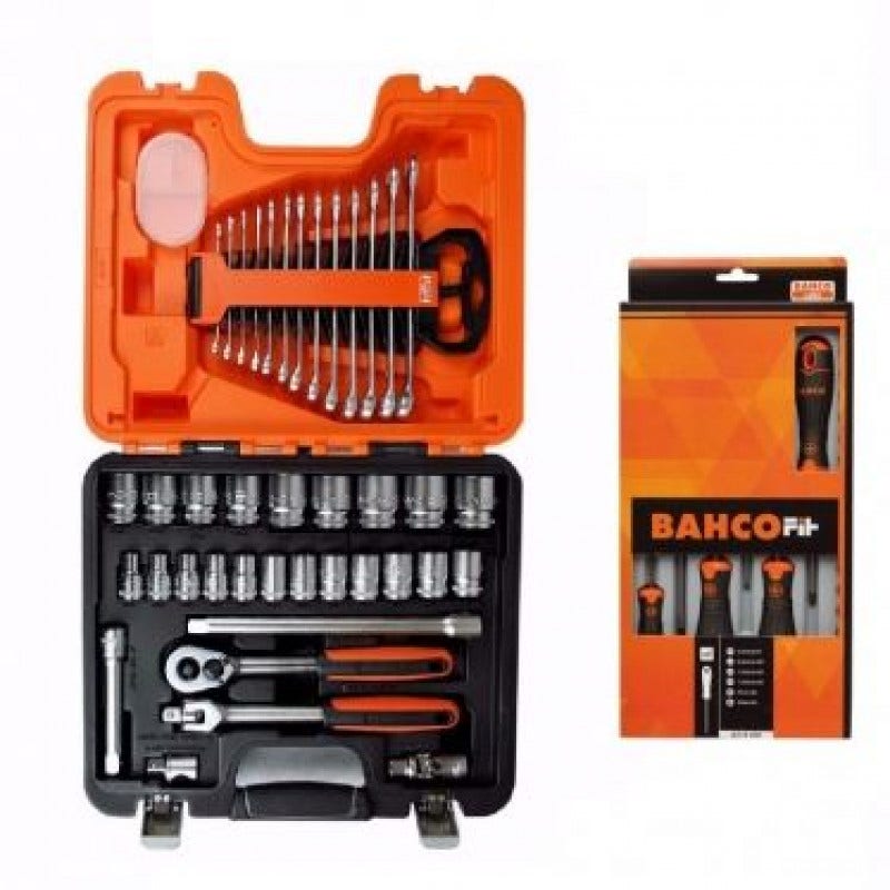 BAHCO CJ DADOS 1/2 40 PZS + SET DESTORNILLADOR