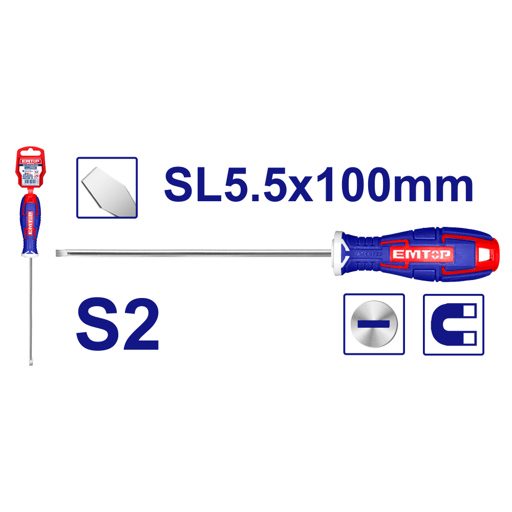EMTOP ATORNILLADOR PALETA SL5.5 100MM ESDRSL5402