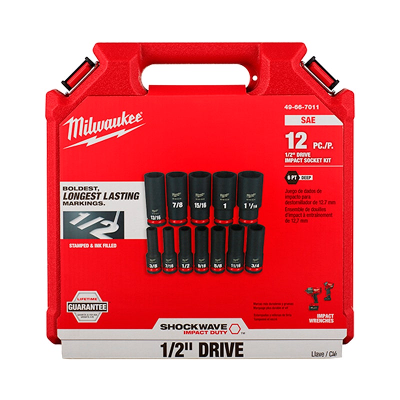 Milwaukee 12pc Dados Impacto 1/2 49-66-7011
