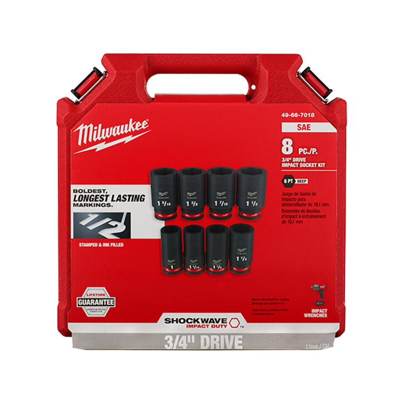 MILWAUKEE SET 8PC DADO DE IMPACTO 3/4 48-66-7018