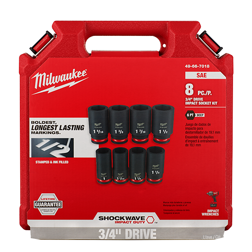 Milwaukee 8pc Dados Metricos 3/4 49-66-7020
