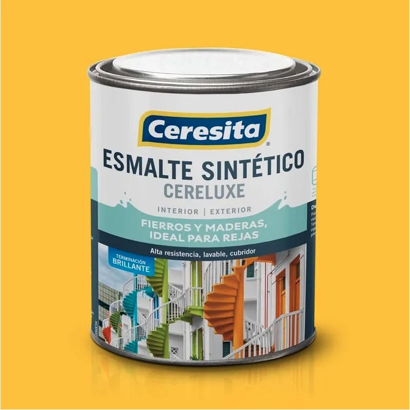 Ceresita Esmalte Cereluxe Amarillo Rey 1/4 Gl