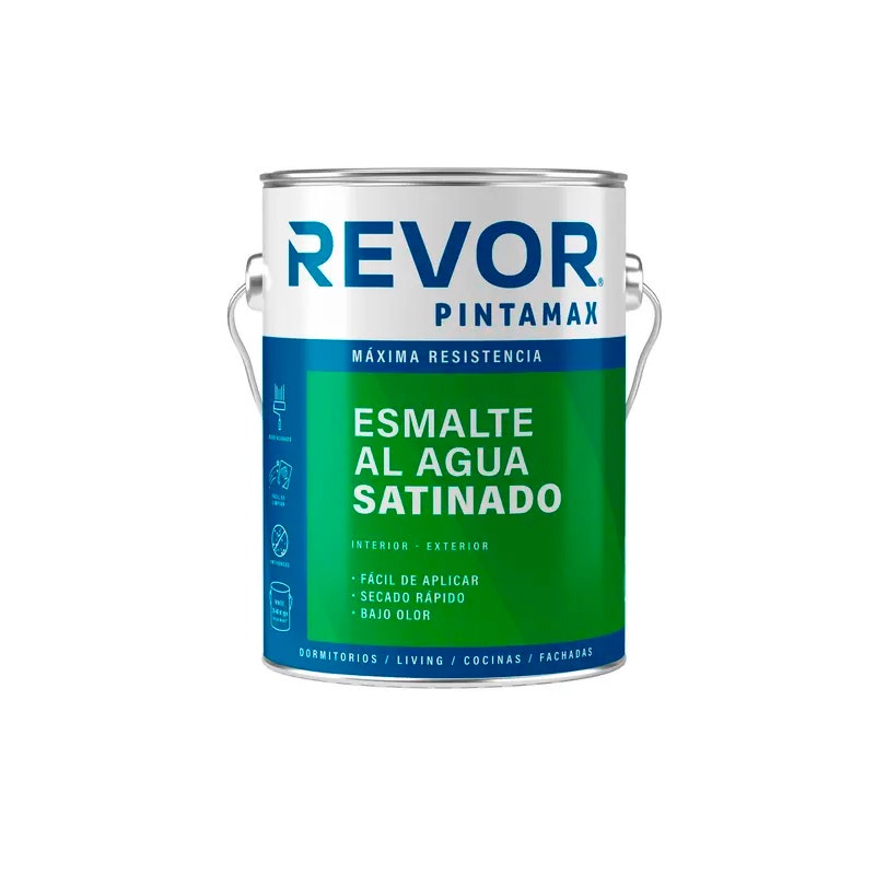 Esm Al Agua Satinado Pintamax Revor Blanco 1gl