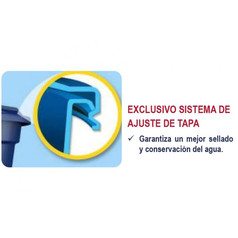HOFFENS ESTANQUE AGUA CON TAPA 1000LT AZUL