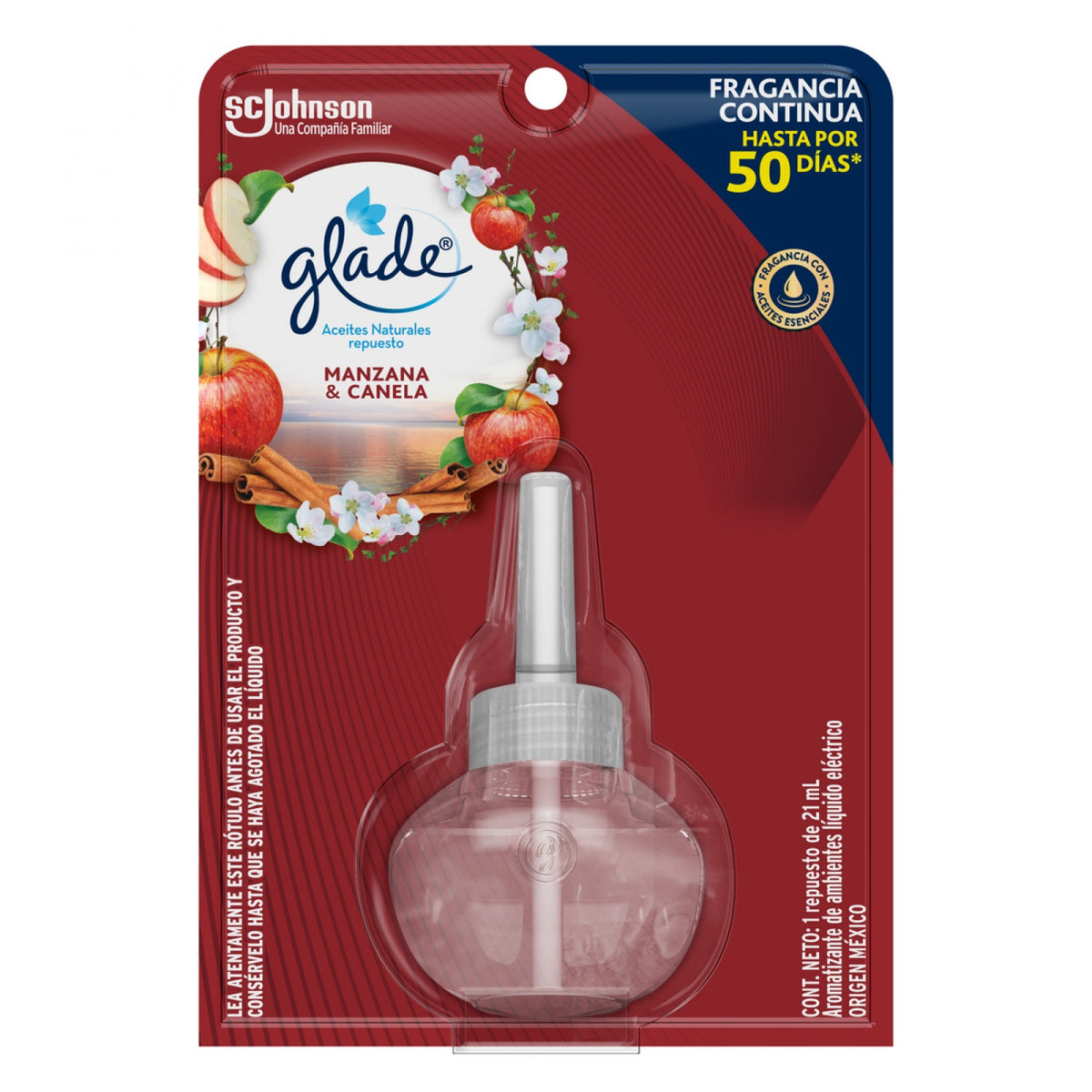 GLADE ACEITES NAT. MANZANA/CANELA 21ML