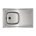 TEKA LAVAPLATO ACERO INOX. 80.50 1C 1E DER