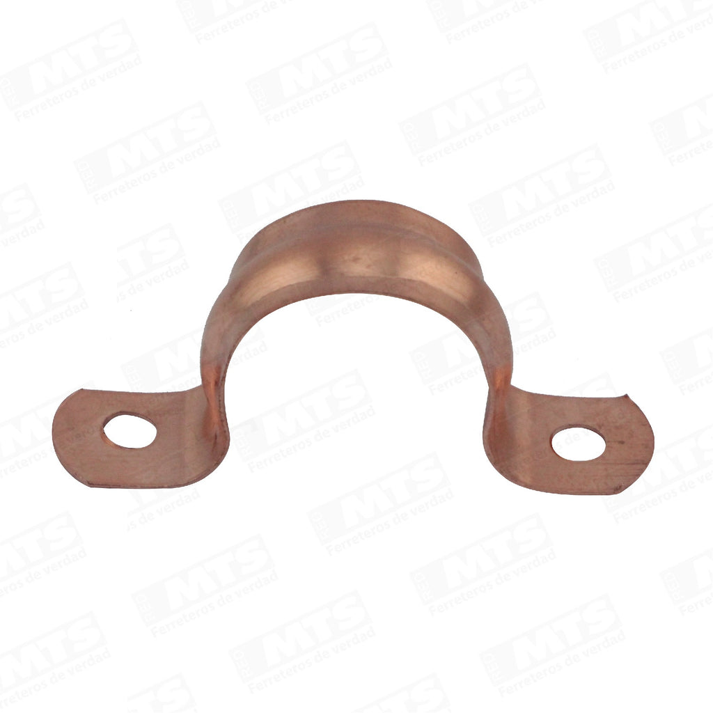 Abrazadera Cobre Doble 3/4 Pul.