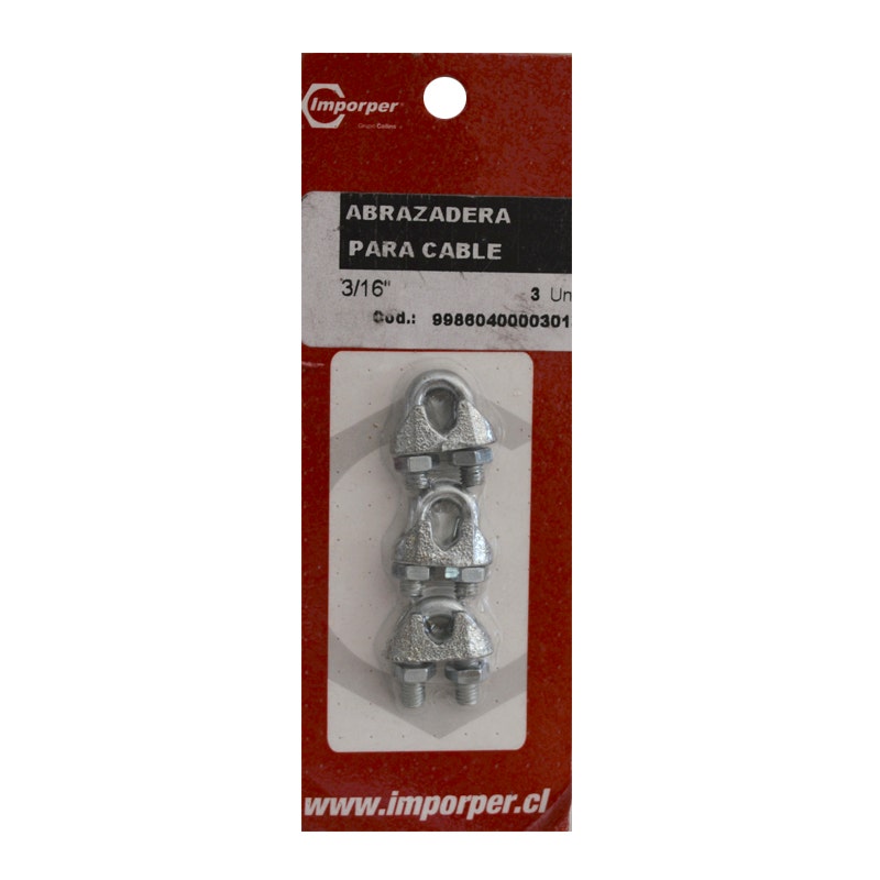 IMPORTP ABRAZADERA P/CABLE 3/16