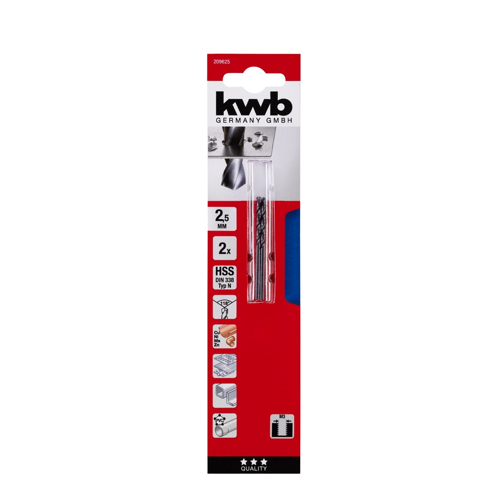 KWB BROCA HSS 2 5 MM