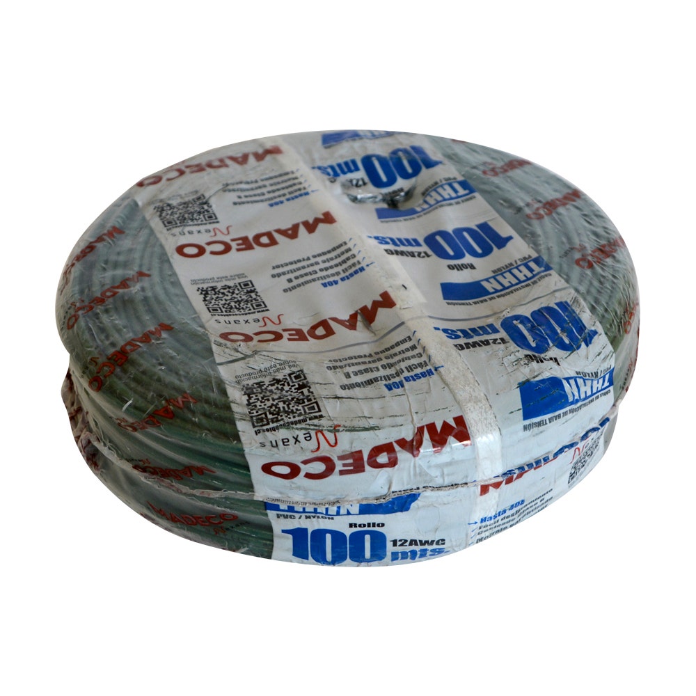 CABLE THHN 12 AWG VERDE R-100 MTS