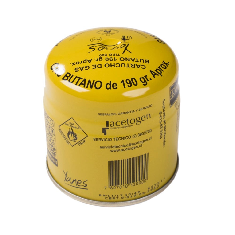 CARTUCHO CON VALVULA SEGURIDAD 190GRS YANES