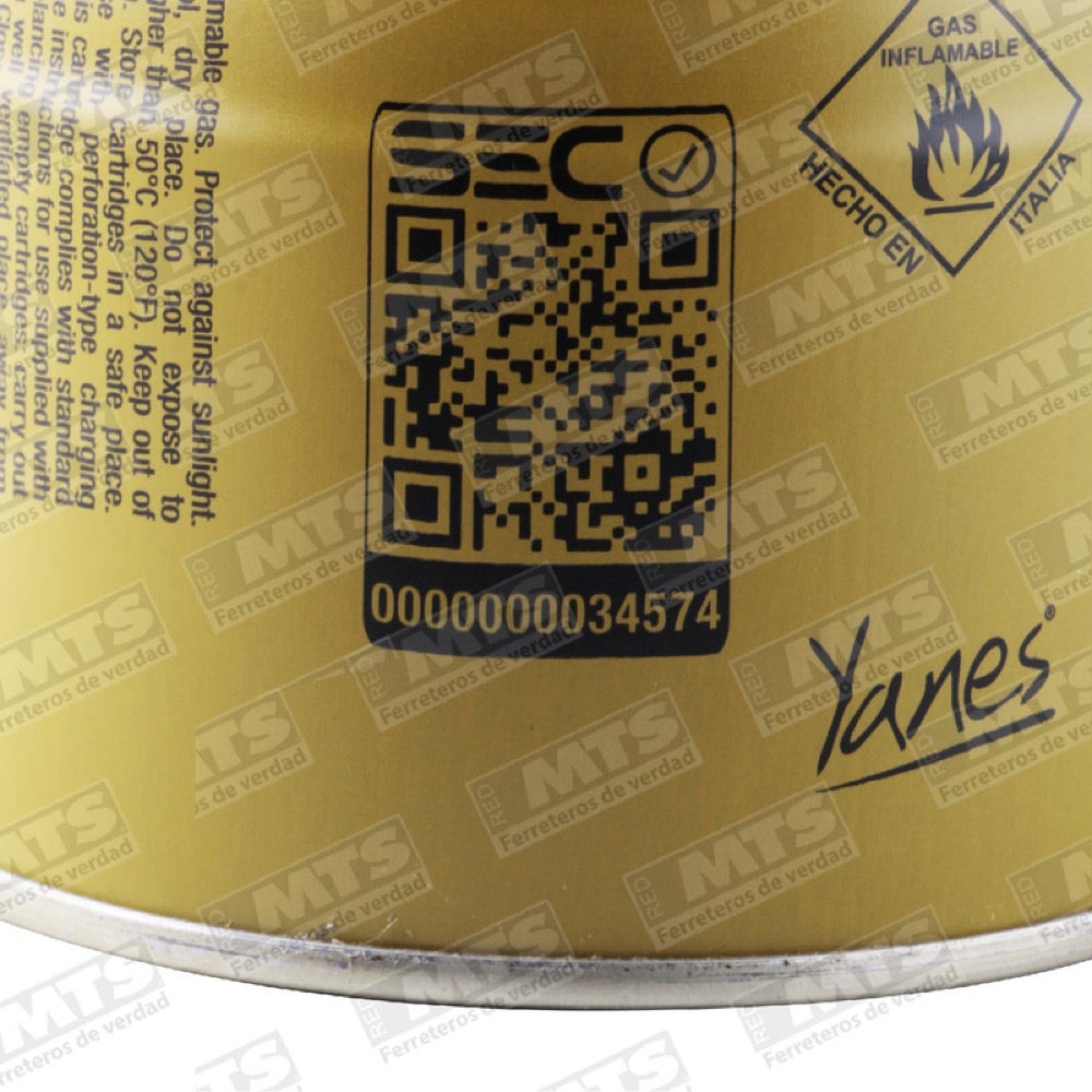 CARTUCHO CON VALVULA SEGURIDAD 190GRS YANES