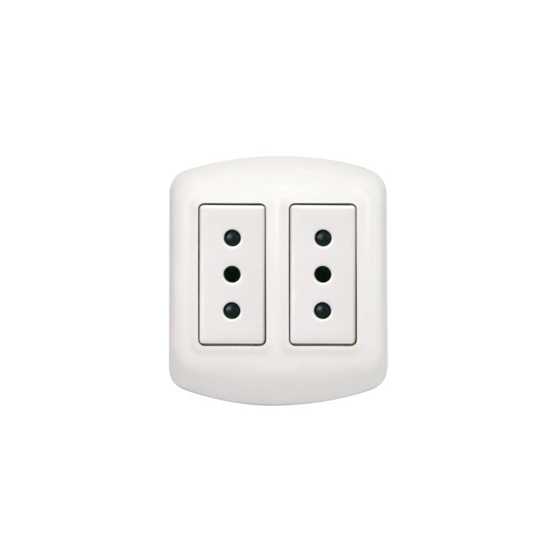 BTICINO CASQUETE+TOMA DOBLE 2P+T 10A MODUS BLANCO