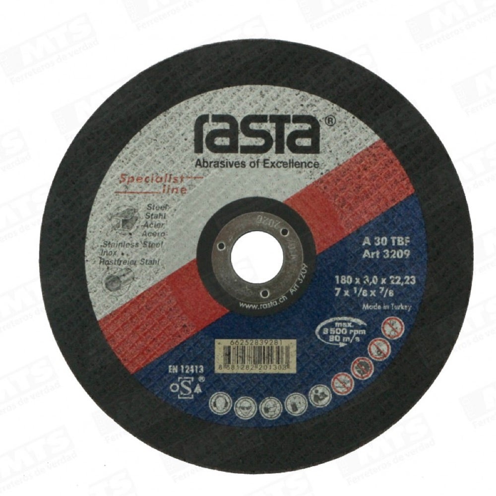 Disco Corte Rasta Metal 7 Pul. 3209