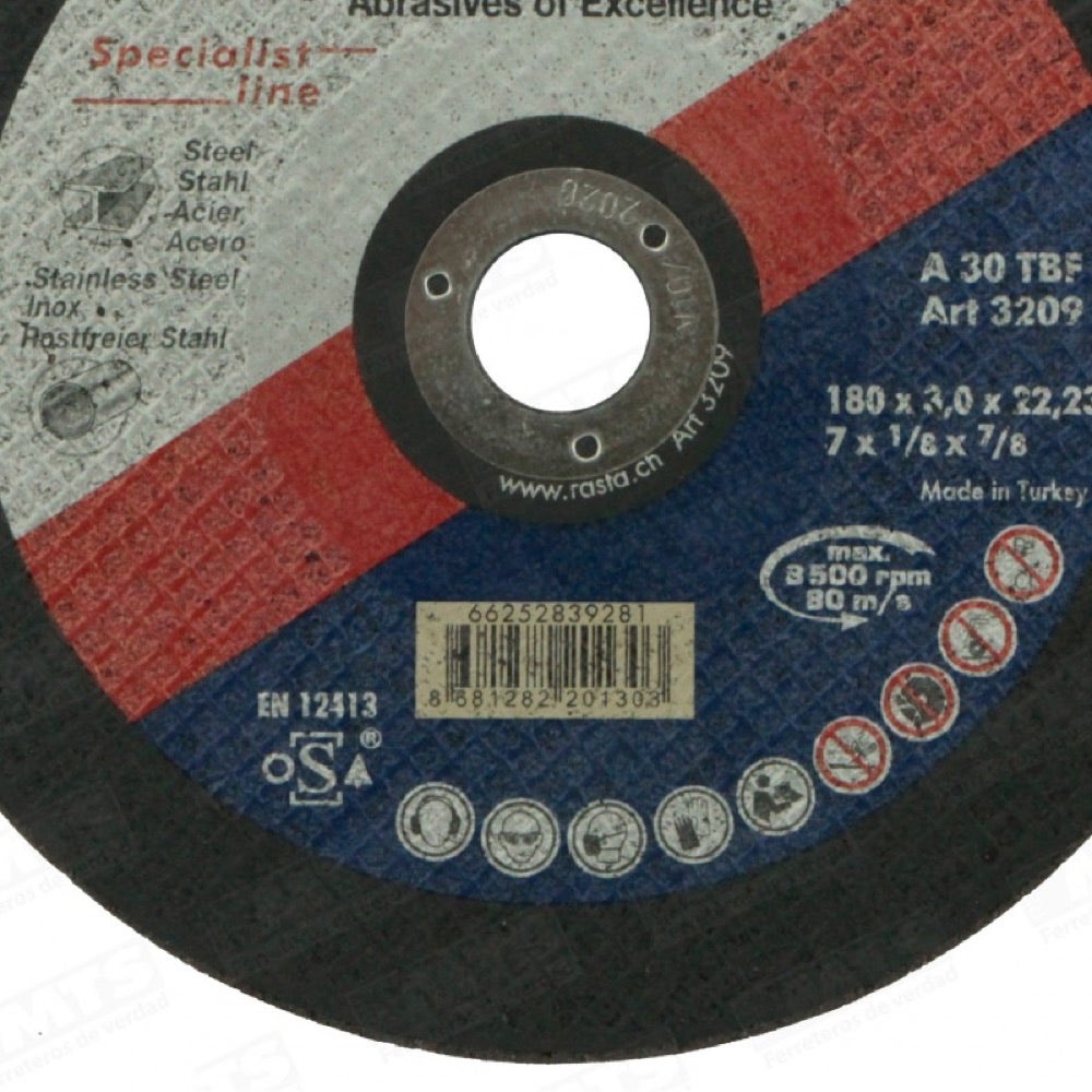 Disco Corte Rasta Metal 7 Pul. 3209