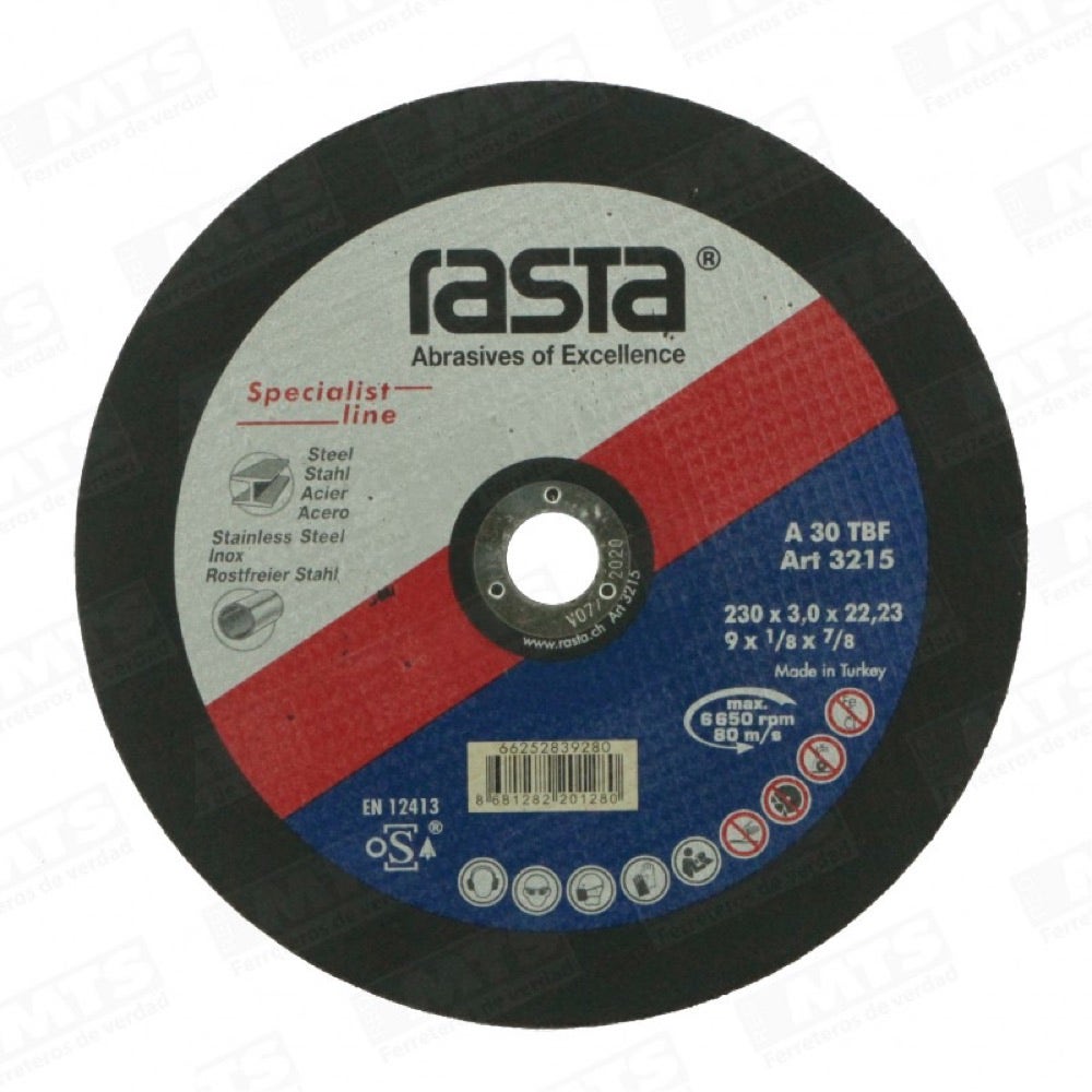 Disco Corte Rasta Metal 9 Pul. 3215