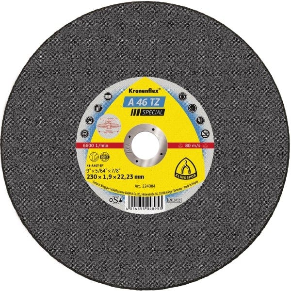 KLINGSPOR DISCO INOX A46TZ 115X1.6X22.23 MM 41/2"