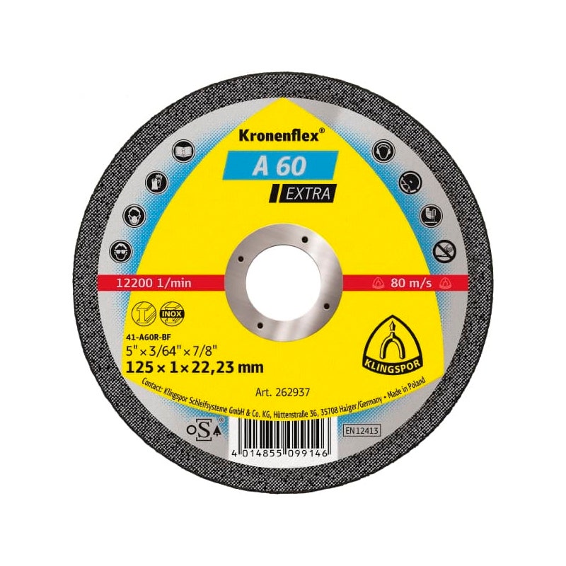Klingspor Disco Corte A60 Extra 115x1x22,23 C. Pla