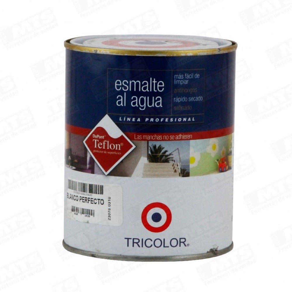 Tricolor Esmalte Al Agua Prof. Blanco Lt
