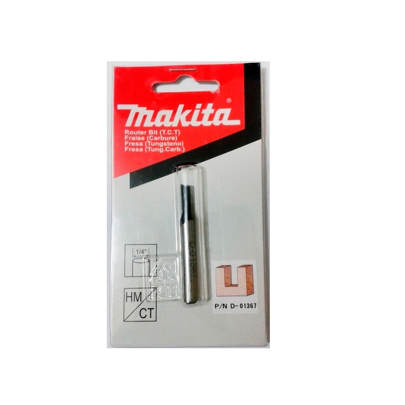 MAKITA FRESA RECTA 2 FILOS 3/16" X 7/16" EJE 1/4