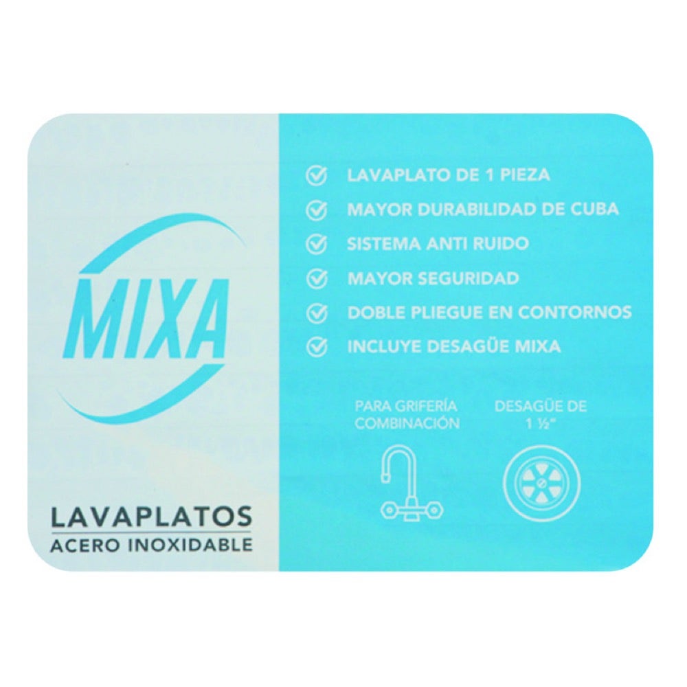 LAVAPLATOS INOX 1000X500 DER. C/DESAGUE