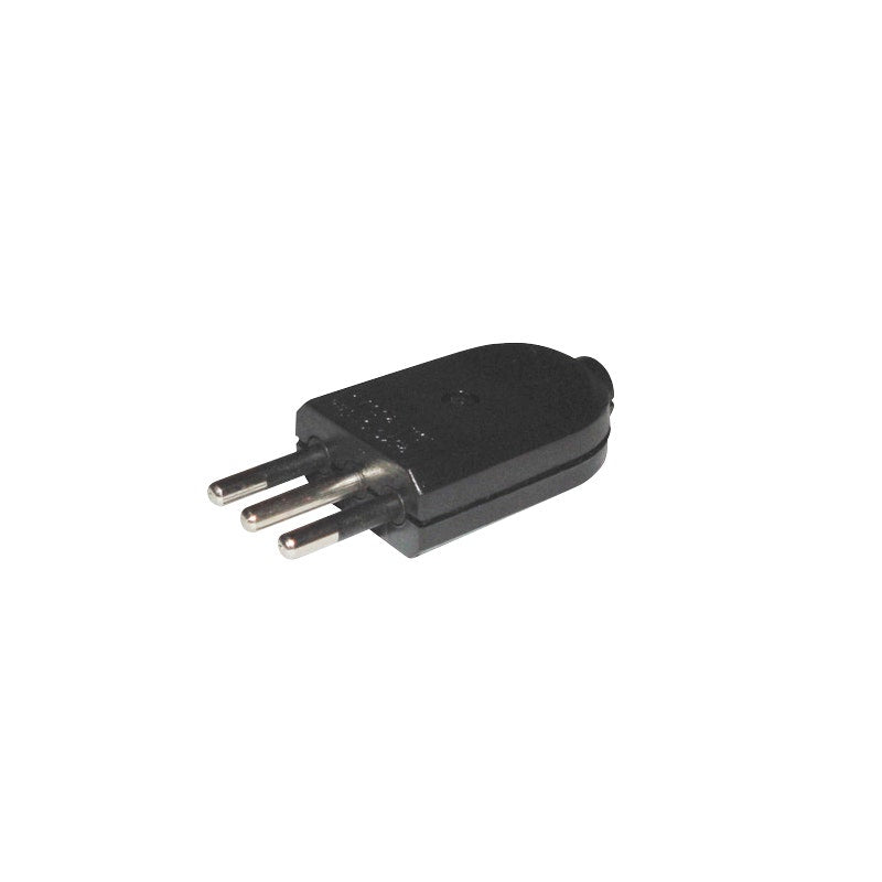 Mec Macho Plano Sal. Recta C/tierra 250v 10a Negro