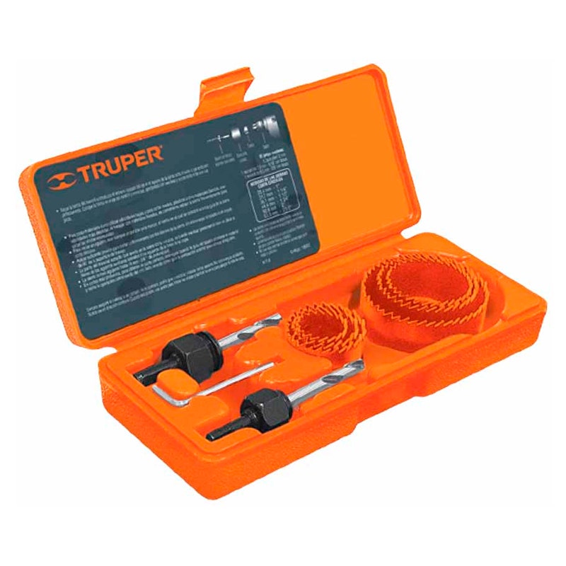 TRUPER JGO 9 PIEZAS SIERRA COPA P/MADERA