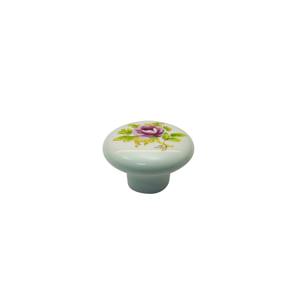 TIRADOR CERAM. FLOR ROSA2 10019