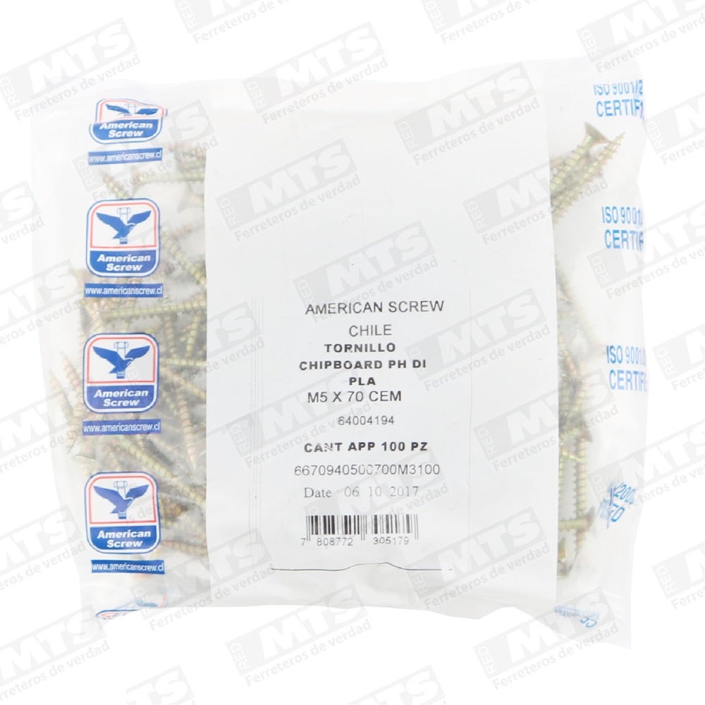 TORNILLO SPAX CHIPBOARD 5.0 X 70 CJ100