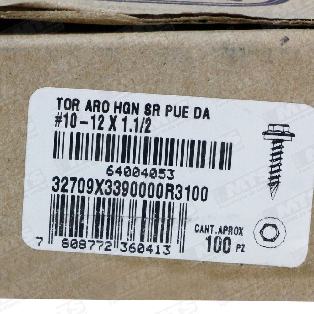 TOR ARO HGN SR PUF DA LAT-MAD #10-12X1.1/2 CJ100